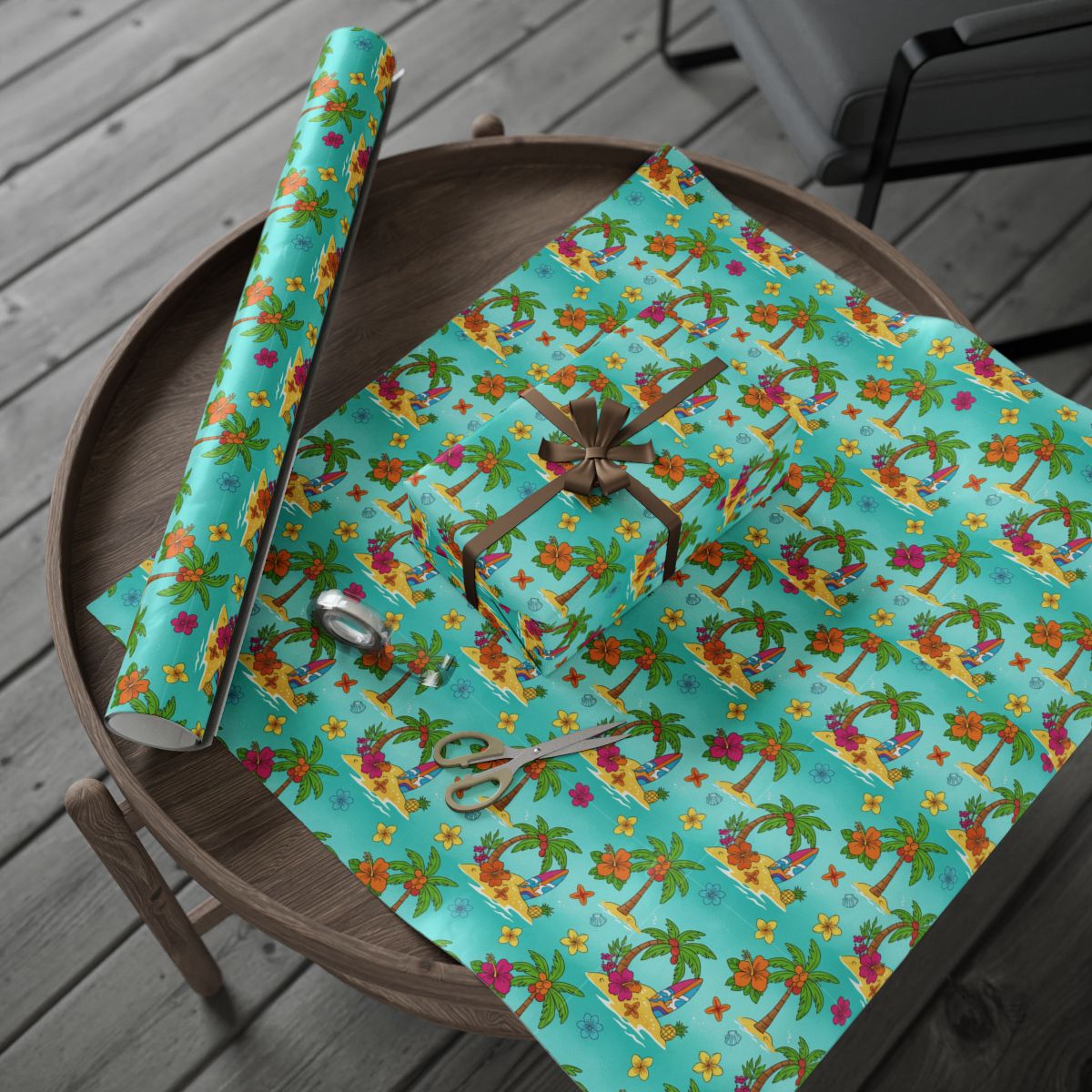 Colorful Floral and Tropical Gift Wrapping Paper product type
