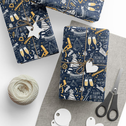 Engineer Themed Retirement Gift Wrapping Paper product
