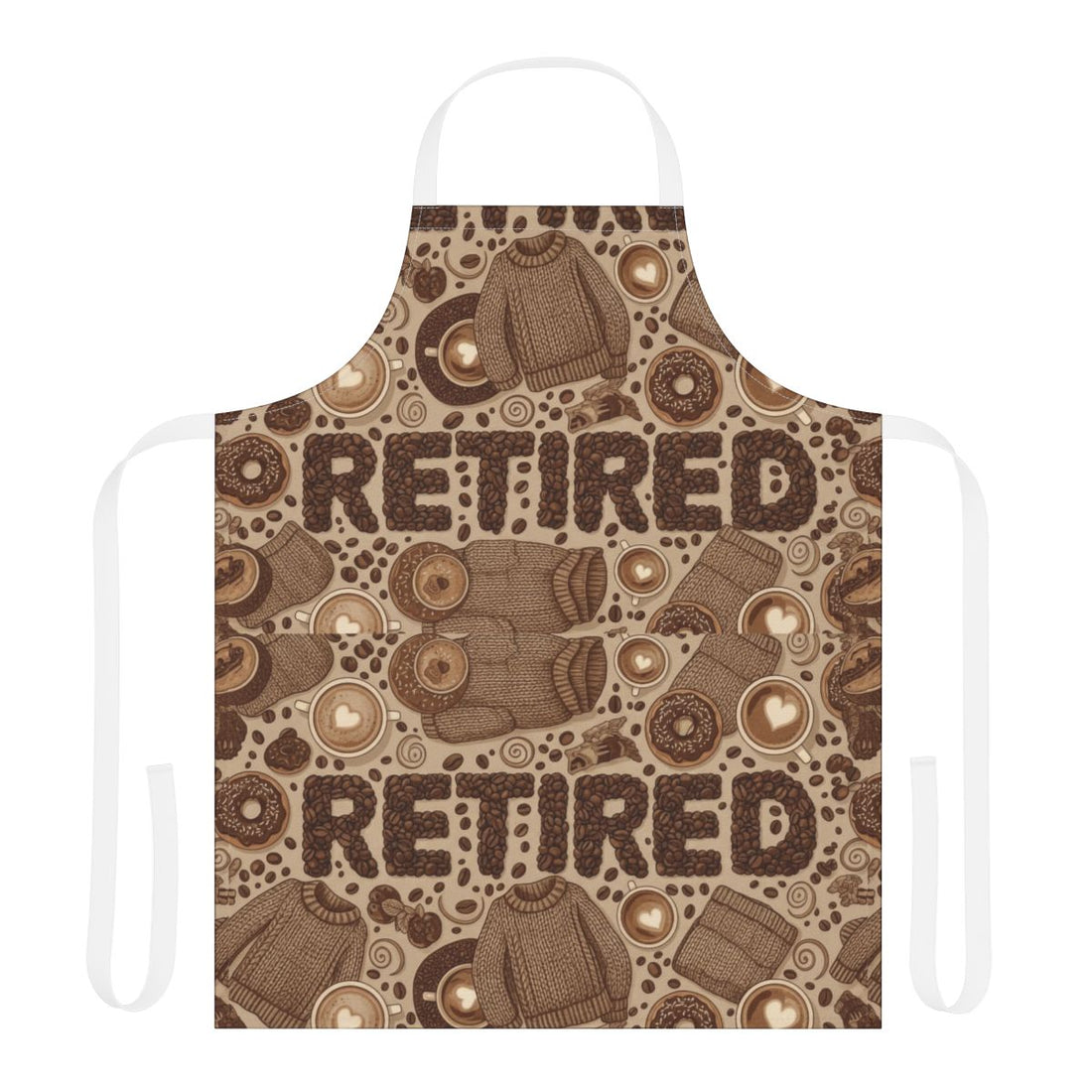 Retired Theme Brown Knitting Pattern Apron