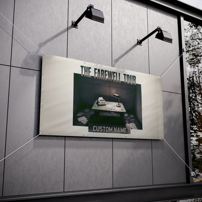 The Farewell Tour featuring Desk and Typewriter Vinyl Banner or Yard Sign - Retiree Gifts Retirement Party