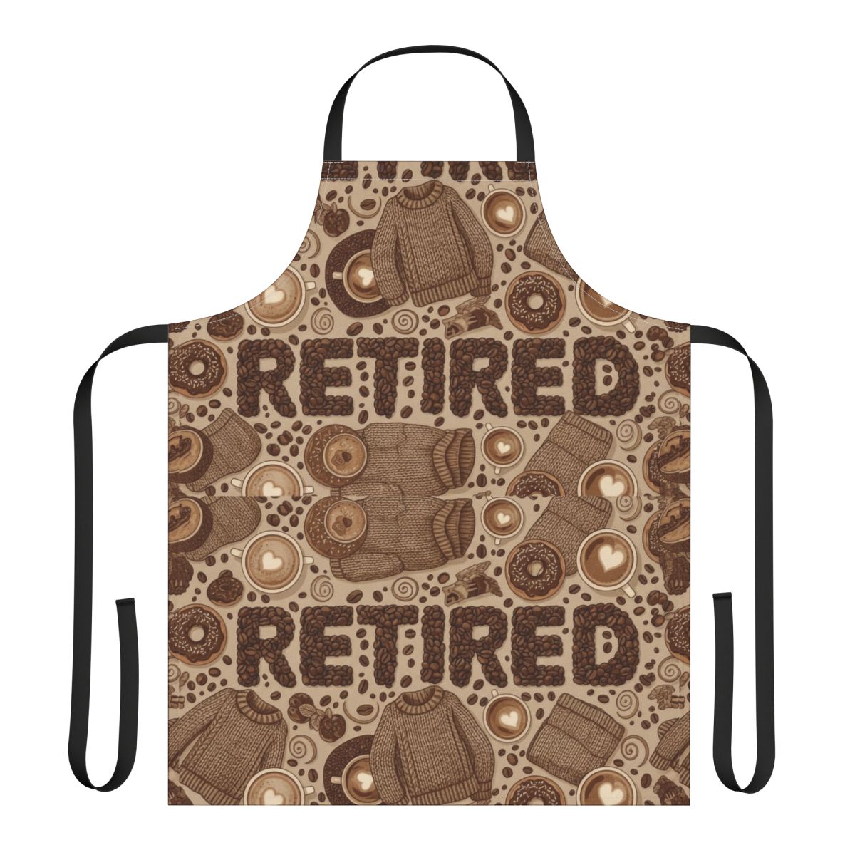 Retired Sweater and Coffee Print Apron Product