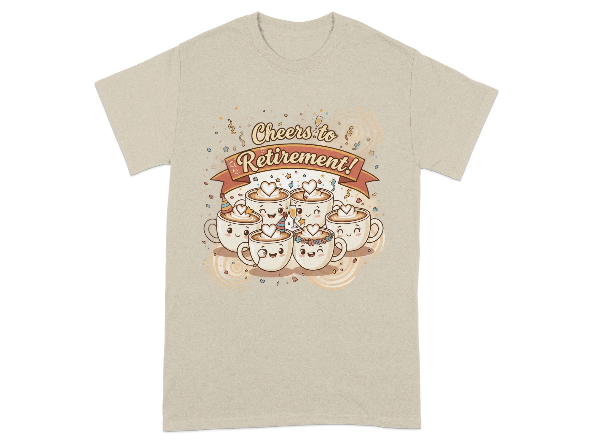 Cheers to Retirement Coffee Mugs Graphic T-shirt