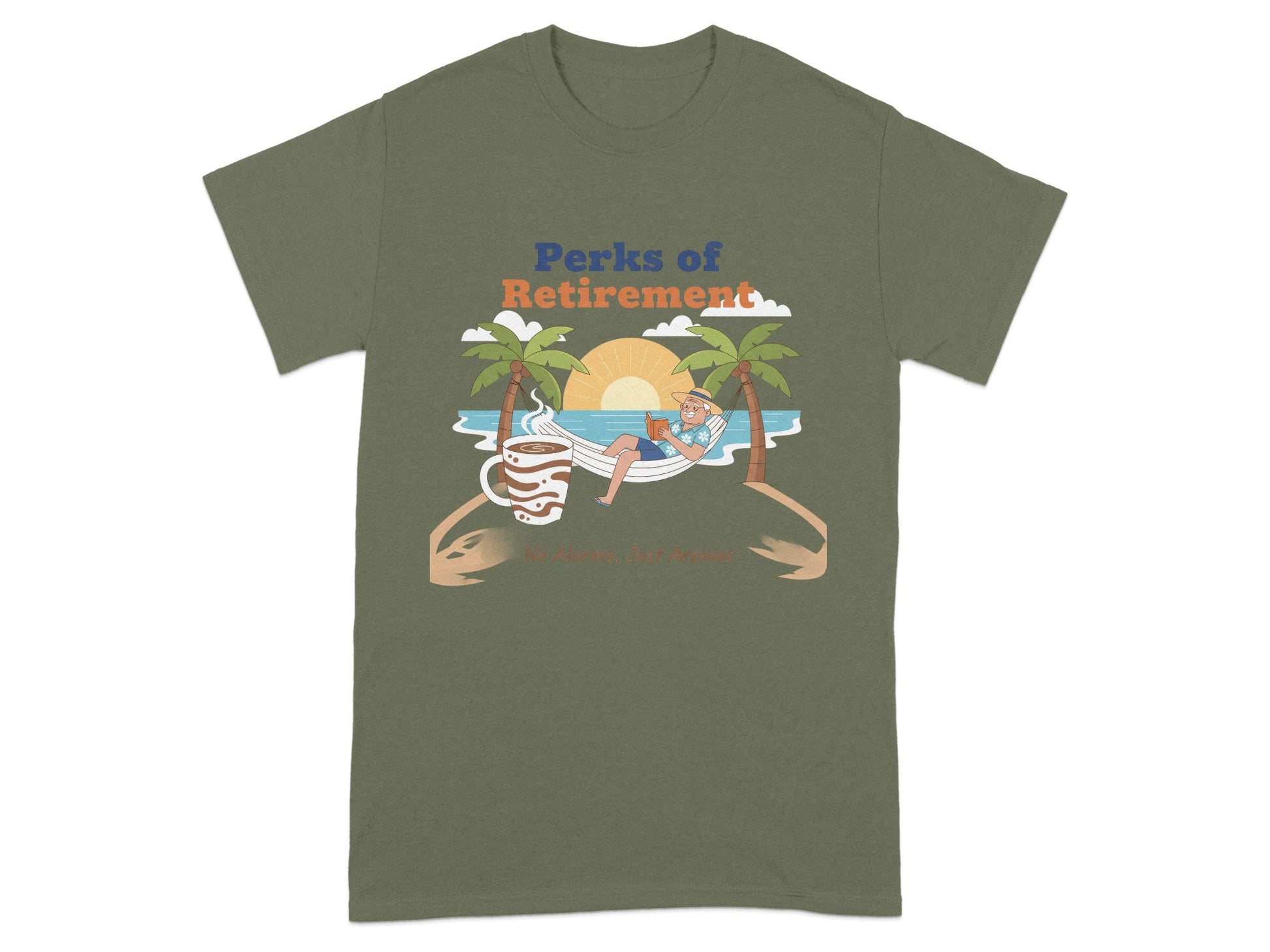Perks of Retirement Relaxing Man Under Palm Trees shirt