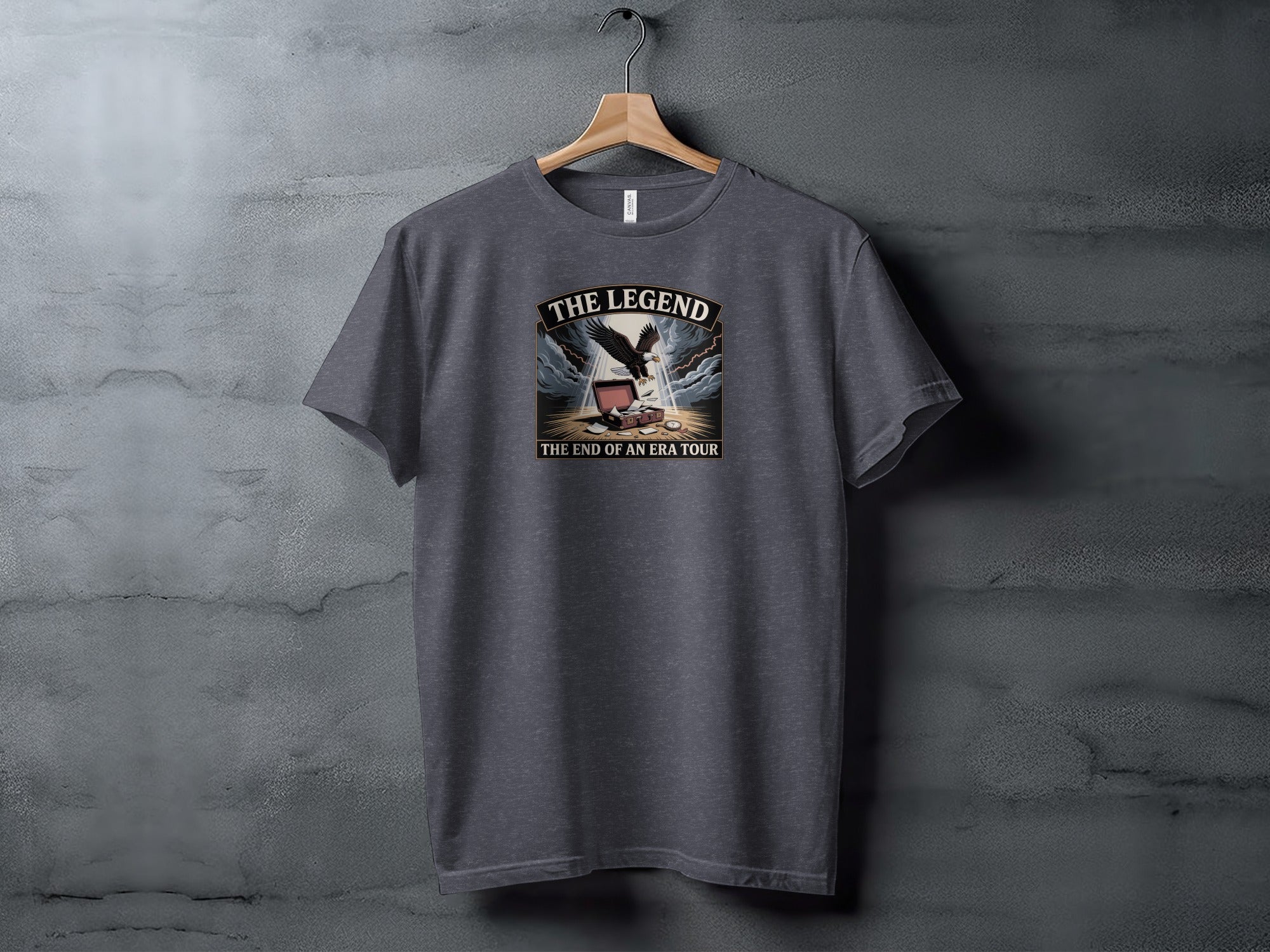 The Legend The End of An Era Tour | Dark Heaterh Color Bella T-Shirts - Retiree Gifts Retirement Party