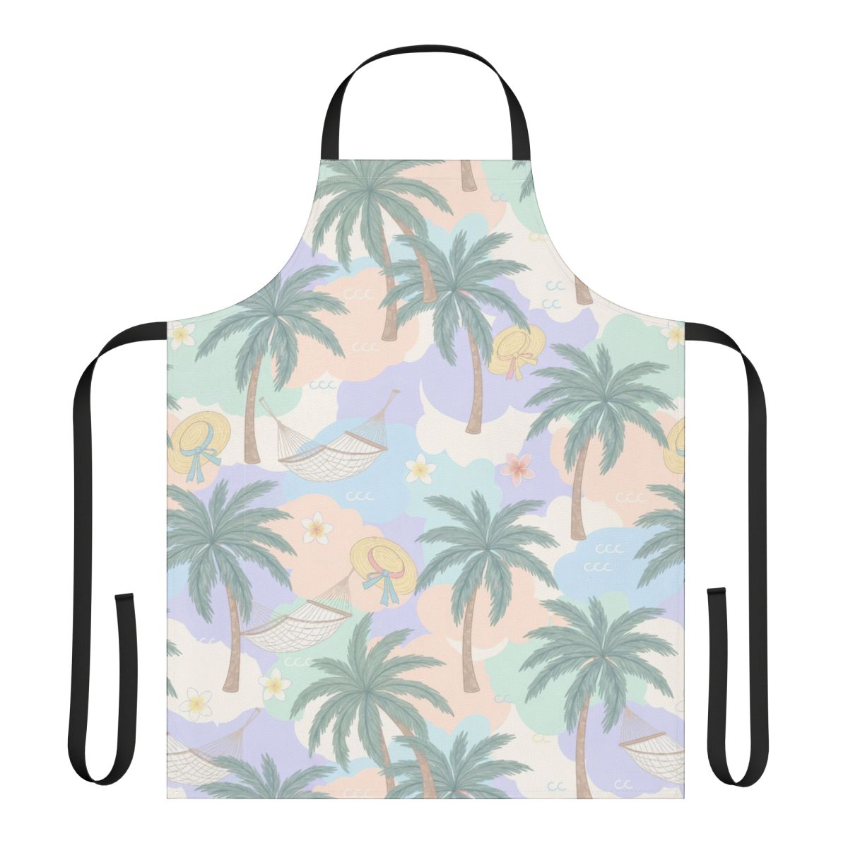 Tropical Palm Tree and Hammock Pattern Apron