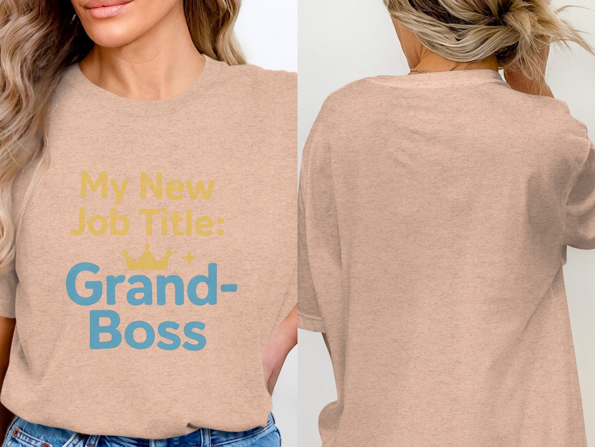 My New Job Title Grand Boss | Show off Retirement Role | Soft Color Bella T-Shirts - Retiree Gifts Retirement Party