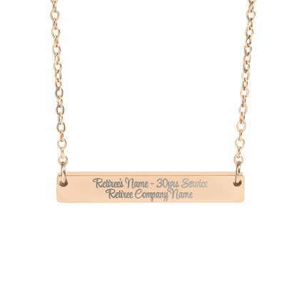 Personalized Engraved Name Bar Necklace for Retirees