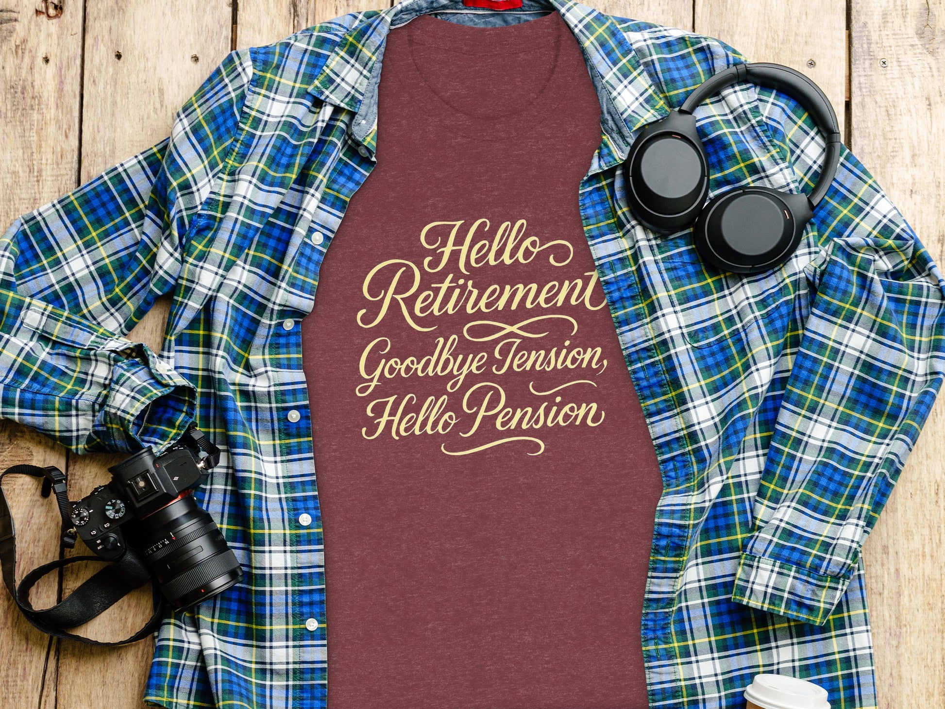 Hello Retirement Goodbye Tension Hello Pension | Dark Heaterh Color Bella T-Shirts - Retiree Gifts Retirement Party