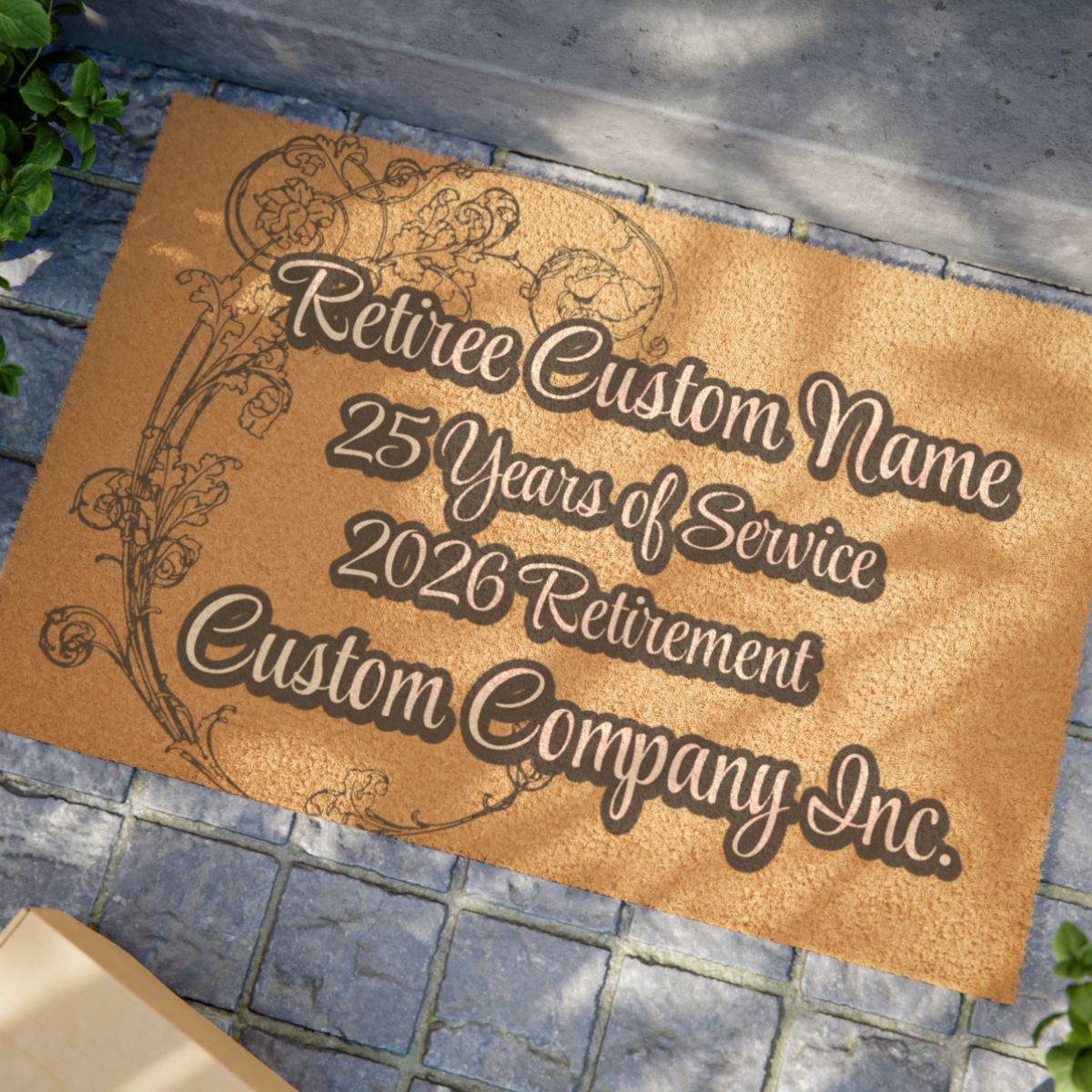 Retiree Custom Name 25 Years of Service 2026 Retirement Mat