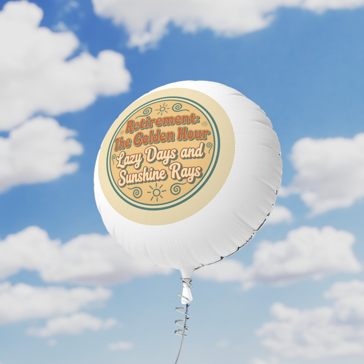 Retirement The Golden Hour Lazy Days and Sunshine Rays | The Golden Hour | Celebrate Retirement 11in or 22in Mylar Ballon - Retiree Gifts Retirement Party