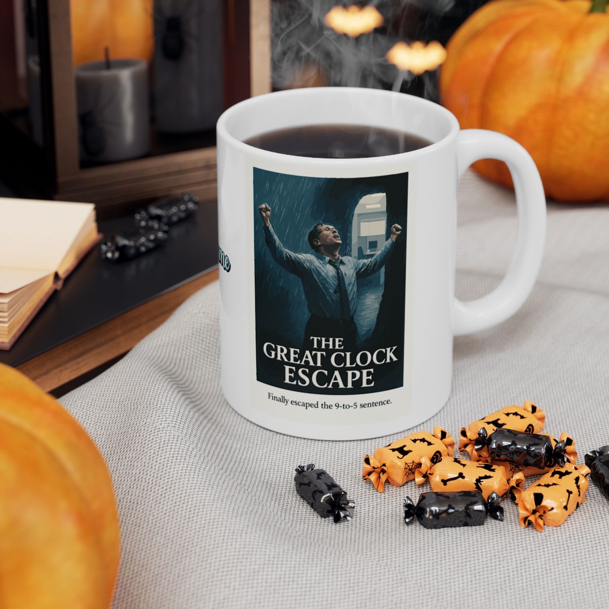 The Great Clock Escape Finally Escaped the 9 to 5 Sentence | For the Newly Retired | Celebrate Freedom Personalized Microwavable Ceramic Mugs 11oz 15oz 20o - Retiree Gifts Retirement Party