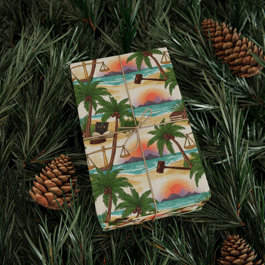 Tropical Sunset and Palm Trees Gift Wrap product