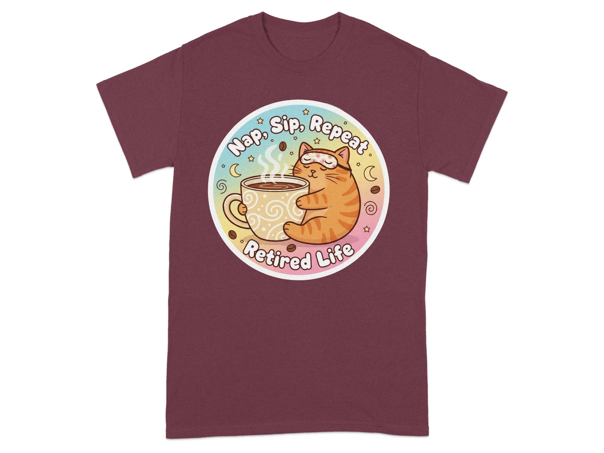 Nap Sip Repeat Retired Life Cat Shirt