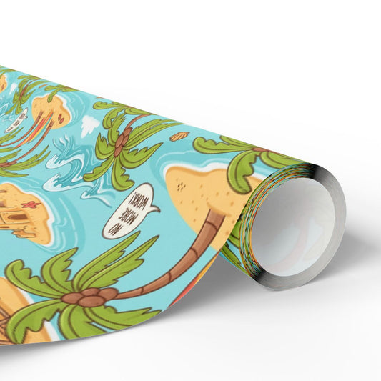 Tropical Island Adventure Theme Wrapping Paper product