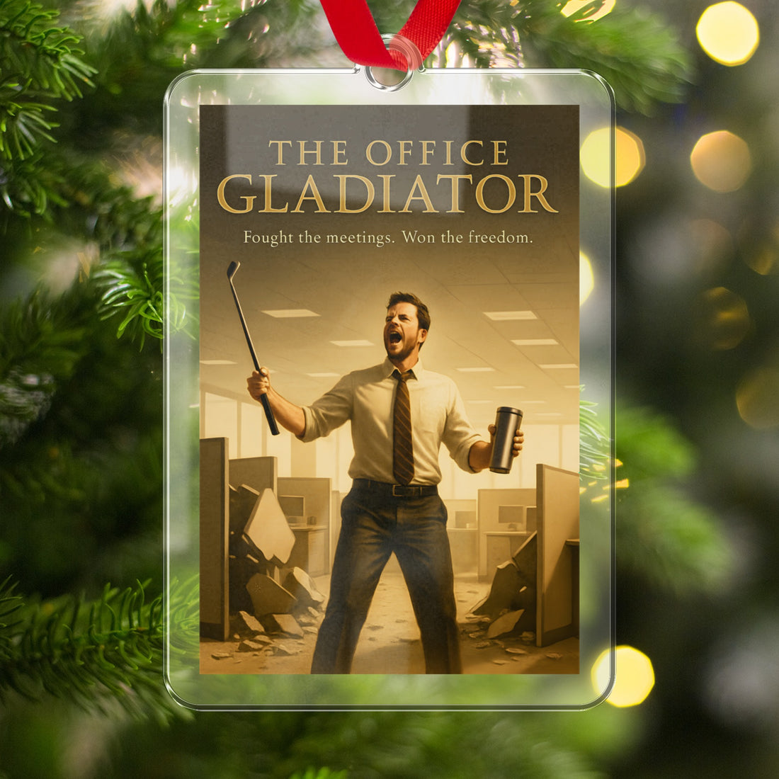 The Office Gladiator Fought the Meetings Won the Freedom | Celebrate Retirement with these Custom Cut Acrylic Ornaments - Retiree Gifts Retirement Party