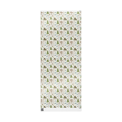 Forest Adventure Trail Signs Patterned Wallpaper