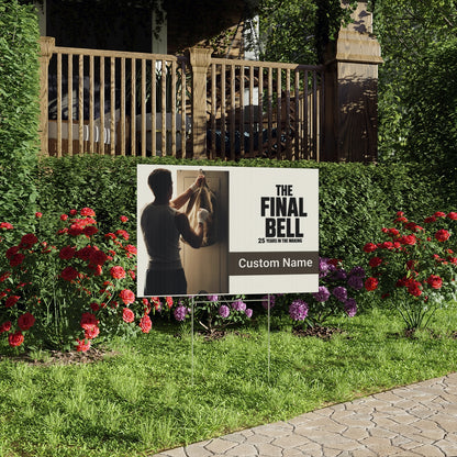 The Final Bell Years In The Making Athletic Boxer Vinyl Banner or Yard Sign - Retiree Gifts Retirement Party