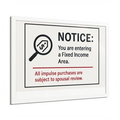 Fixed Income Area Impulse Purchases Spousal Review Framed Art Posters - Retiree Gifts Retirement Party