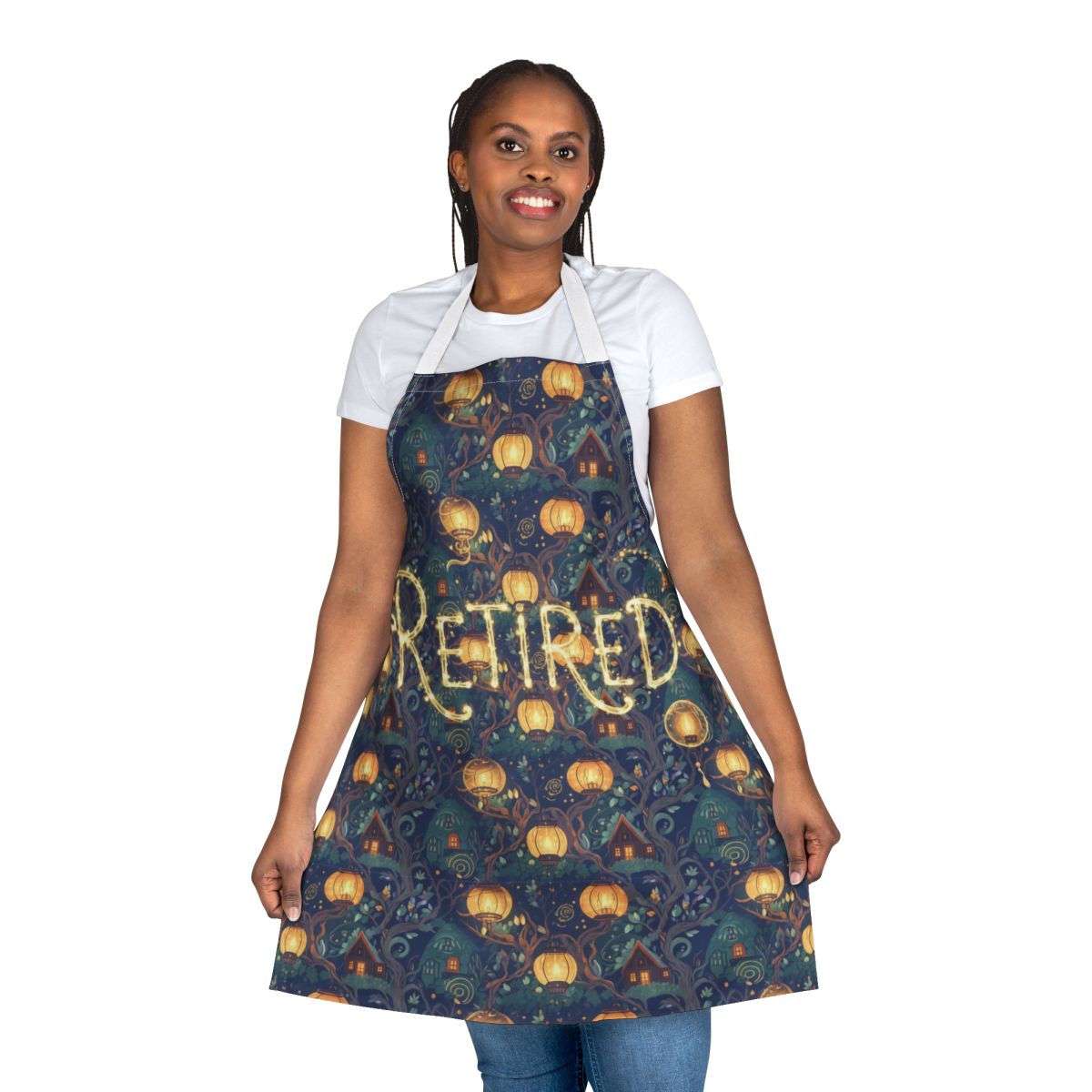 Retired Graphic Design with Lanterns Apron Product