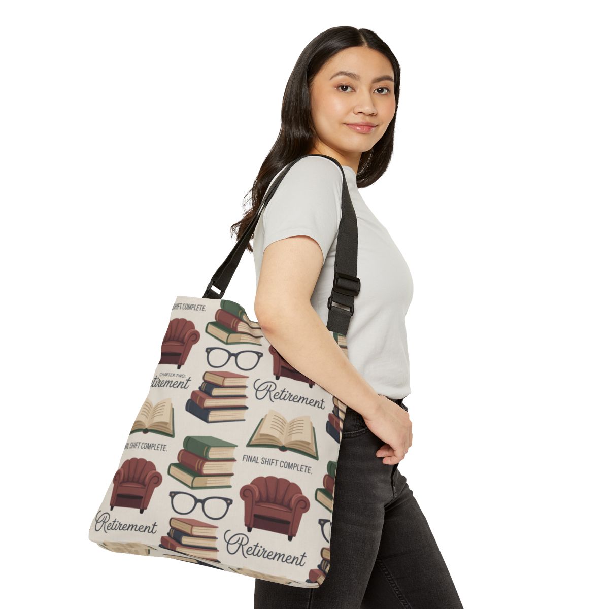 Retirement Theme Illustrated Tote Bag Canvas Tote Bags - Retiree Gifts Retirement Party