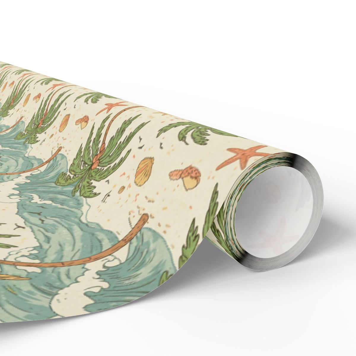 Retirement Wrapping Paper - Tropical Beach Hand-drawn Themed Decorative Wrap - Retiree Gifts Retirement Party