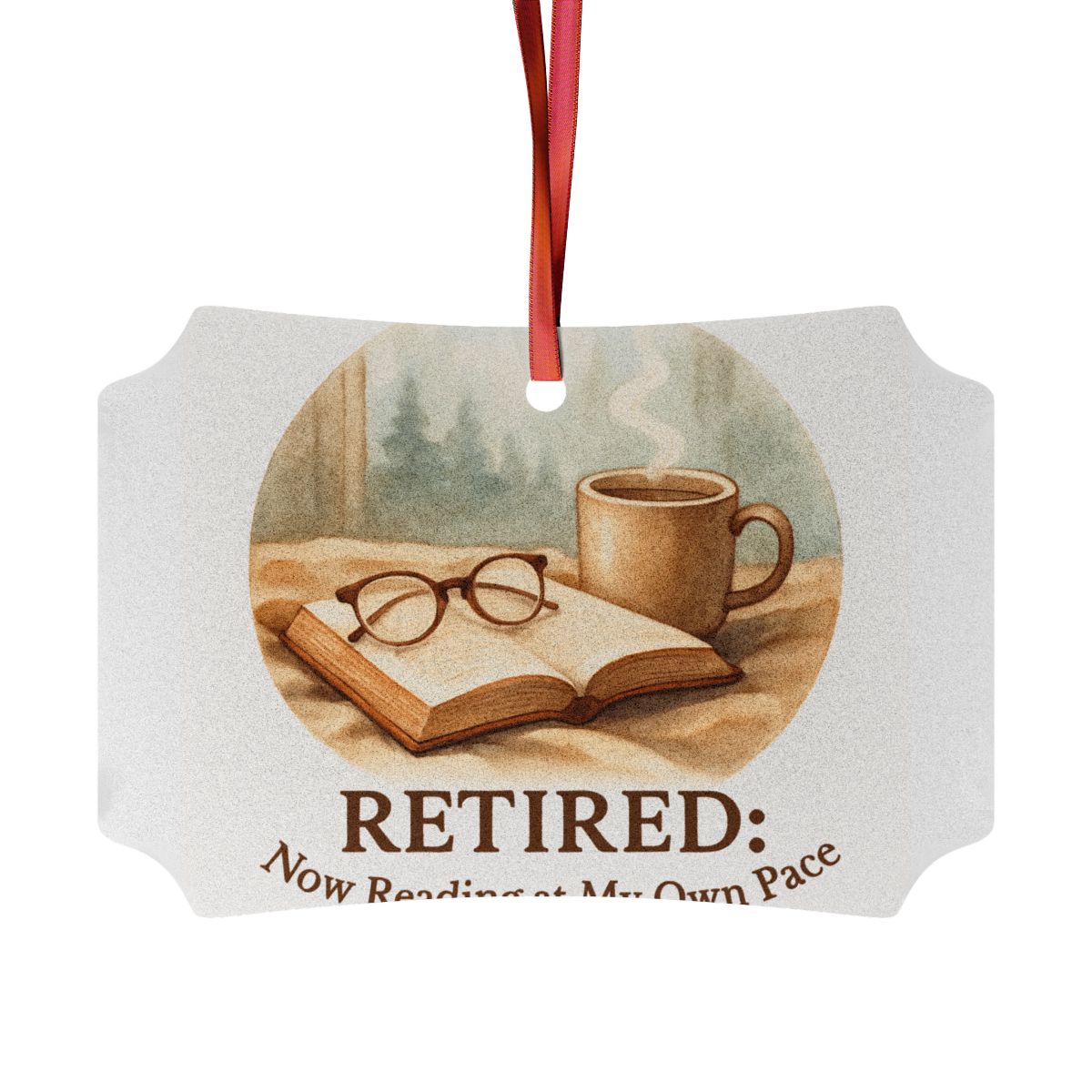 Retired Now Reading at My Own Pace Ornaments - Retiree Gifts Retirement Party