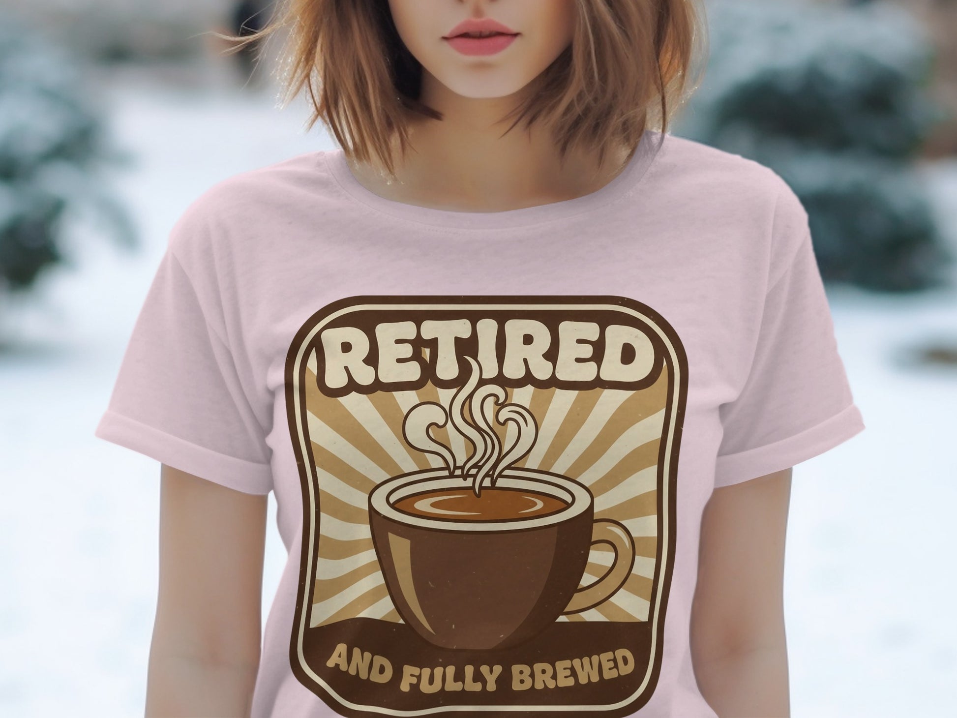 Retired and Fully Brewed Graphic T-Shirt Product