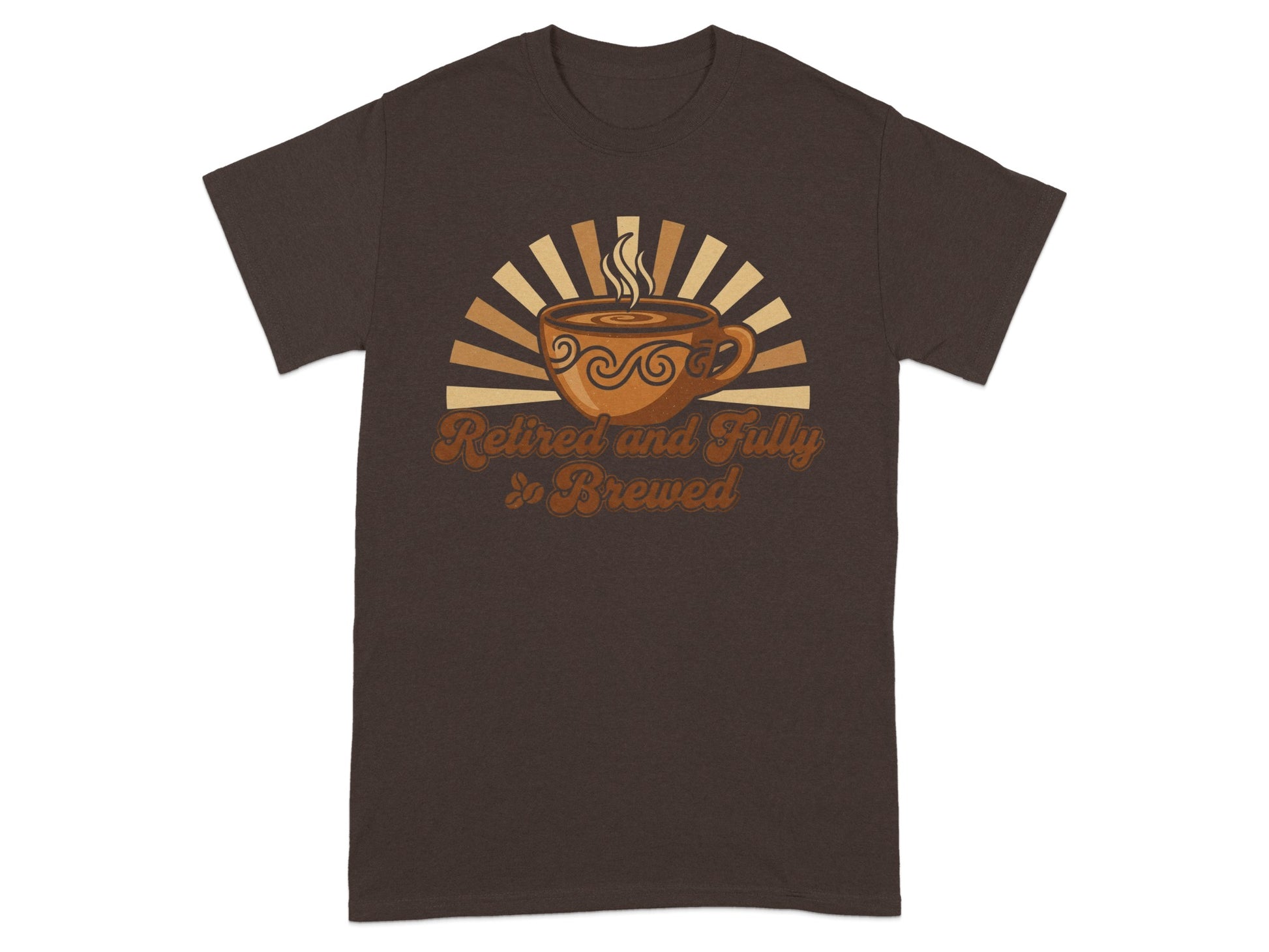 Retired and Fully Brewed Coffee Cup Graphic T-shirt