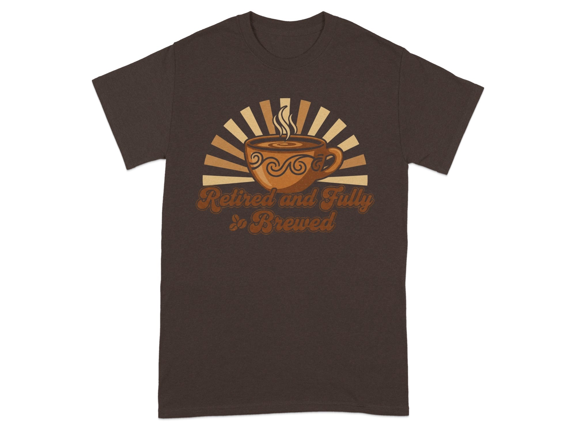 Retired and Fully Brewed Coffee Cup Graphic T-shirt