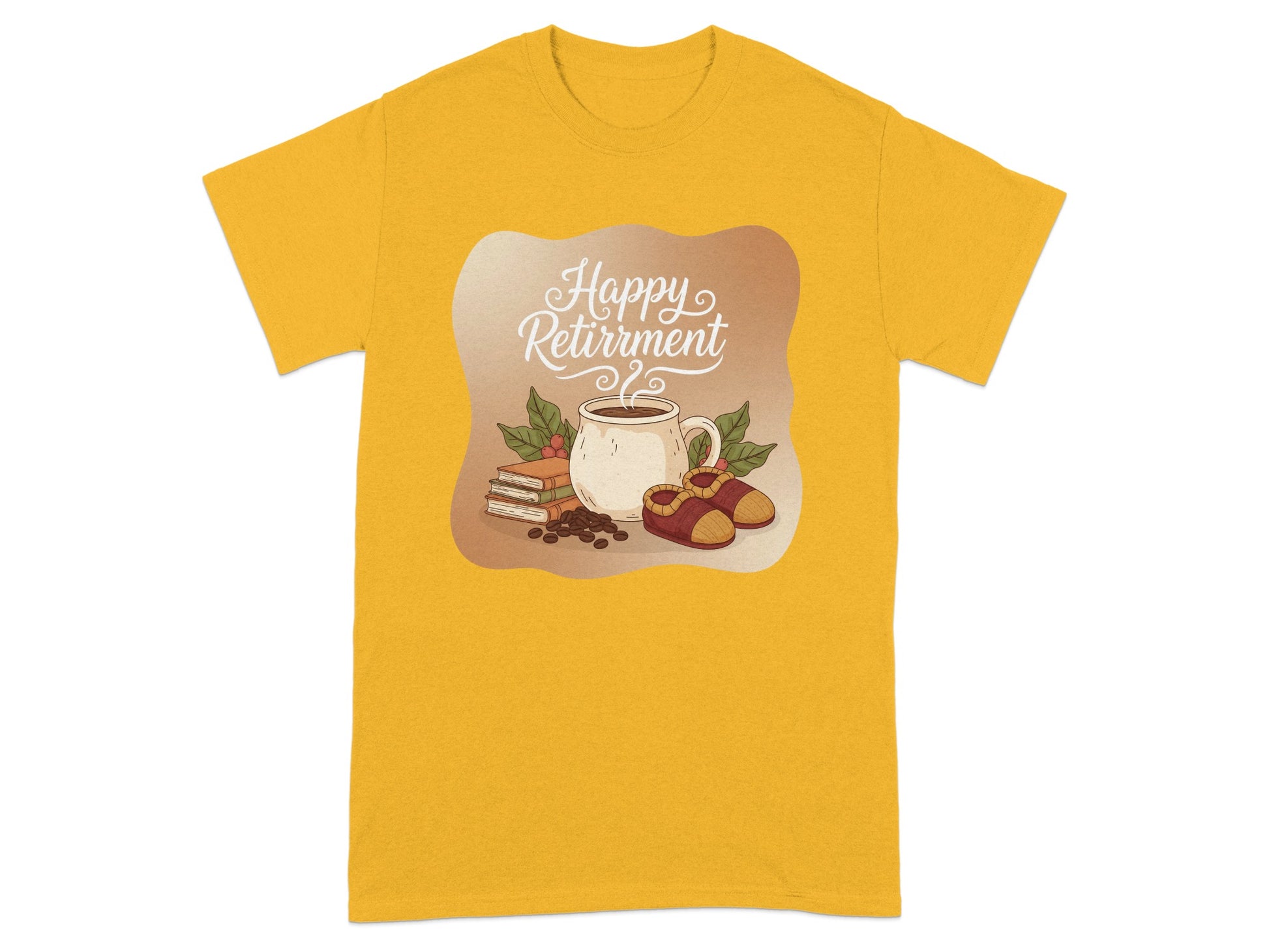 Happy Retirement Coffee and Books Graphic T-Shirt