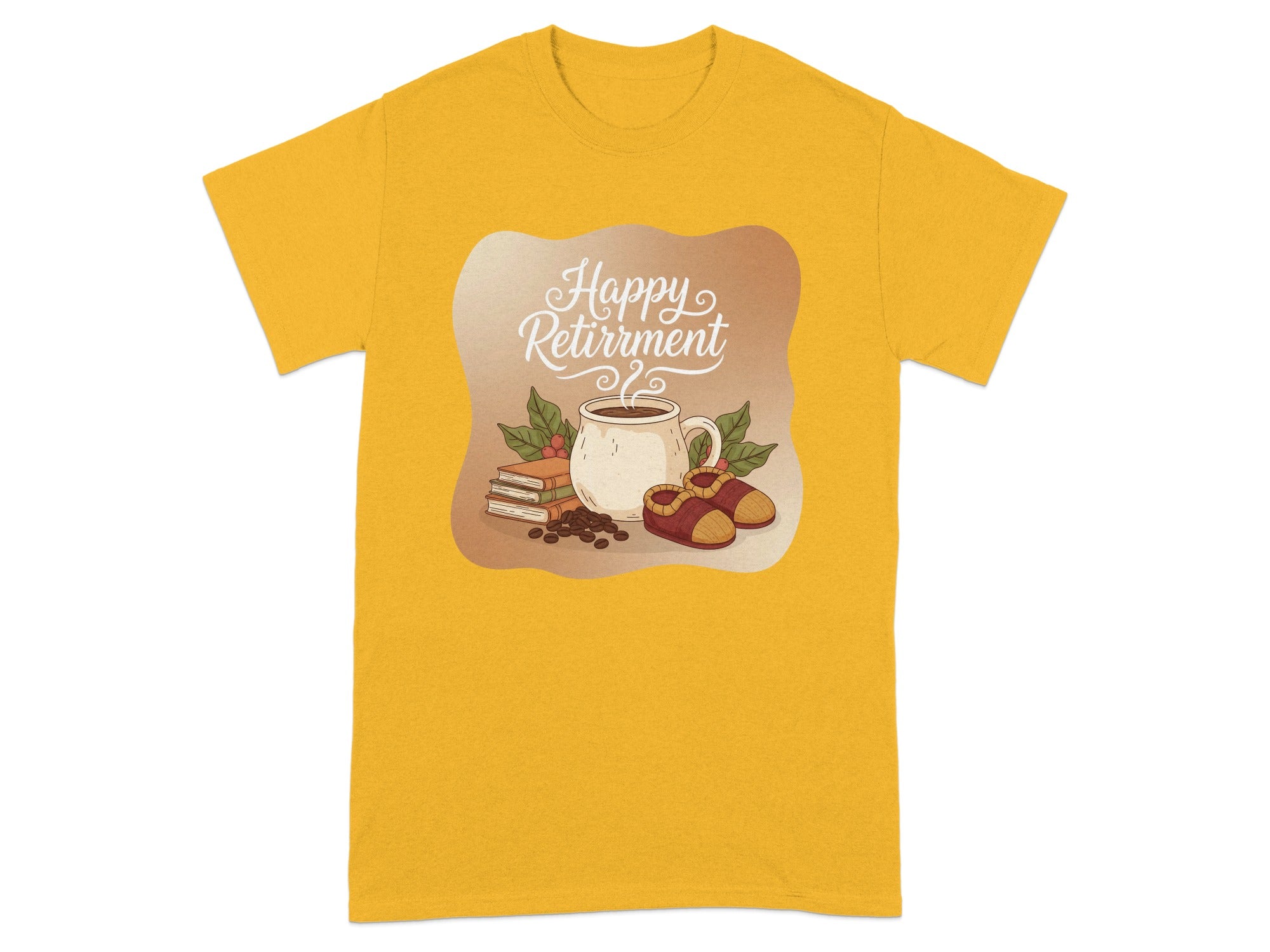 Happy Retirement Coffee and Books Graphic T-Shirt
