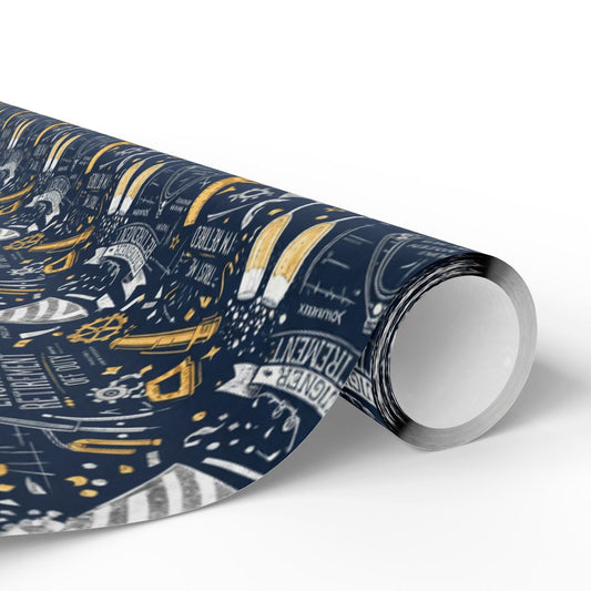 Vintage Blue and Yellow Design Wrapping Paper product type