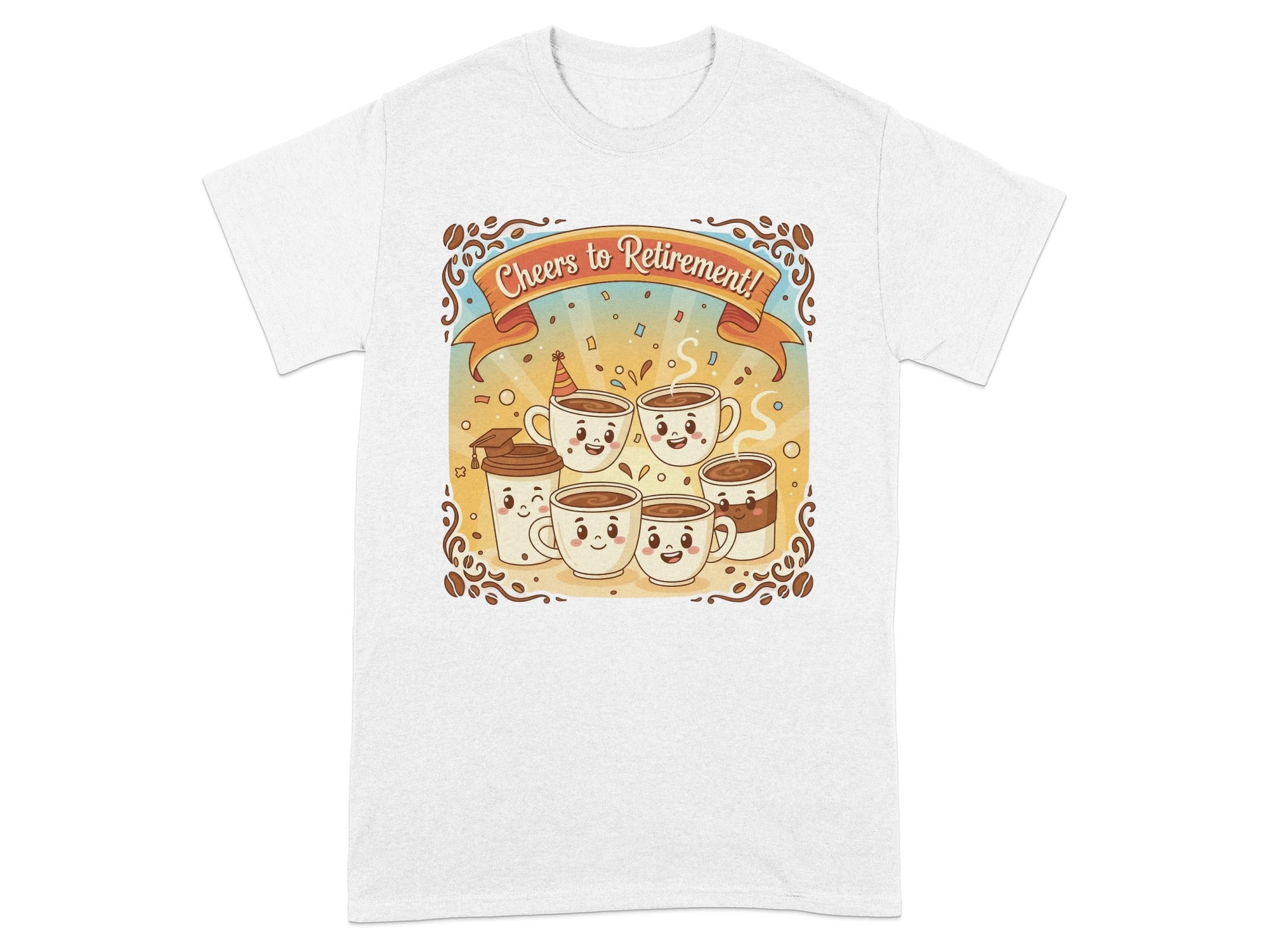 Cheers to Retirement with Coffee Cups T-shirt