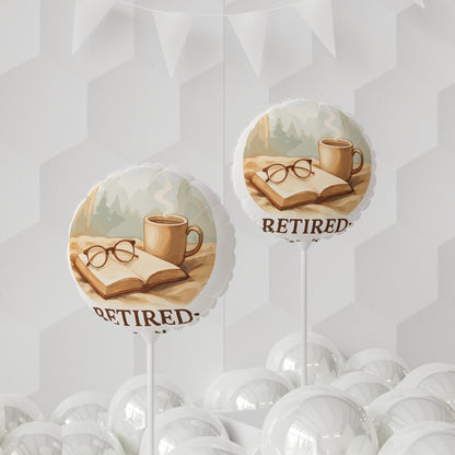 Retired Now Reading at My Own Pace | Beautiful Watercolor | Retirement Reading Mylar Ballons 11in or 22in - Retiree Gifts Retirement Party