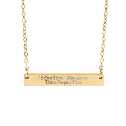 Personalized Retirement Necklace With Engraving Text