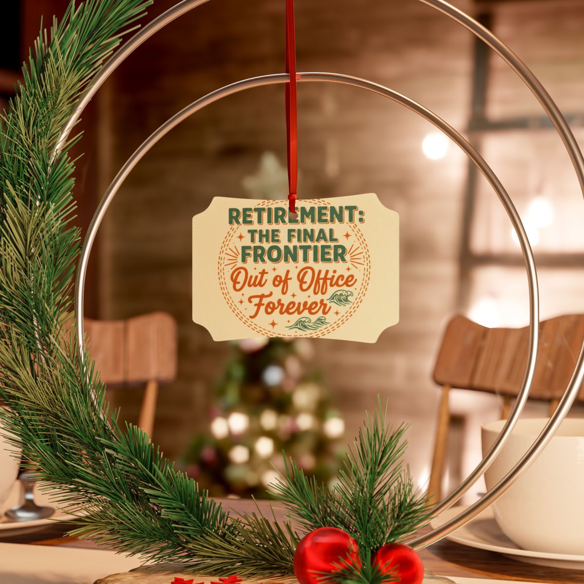 Retirement The Final Frontier Out of Office Forever | A Custom Cur Ornaments - Retiree Gifts Retirement Party