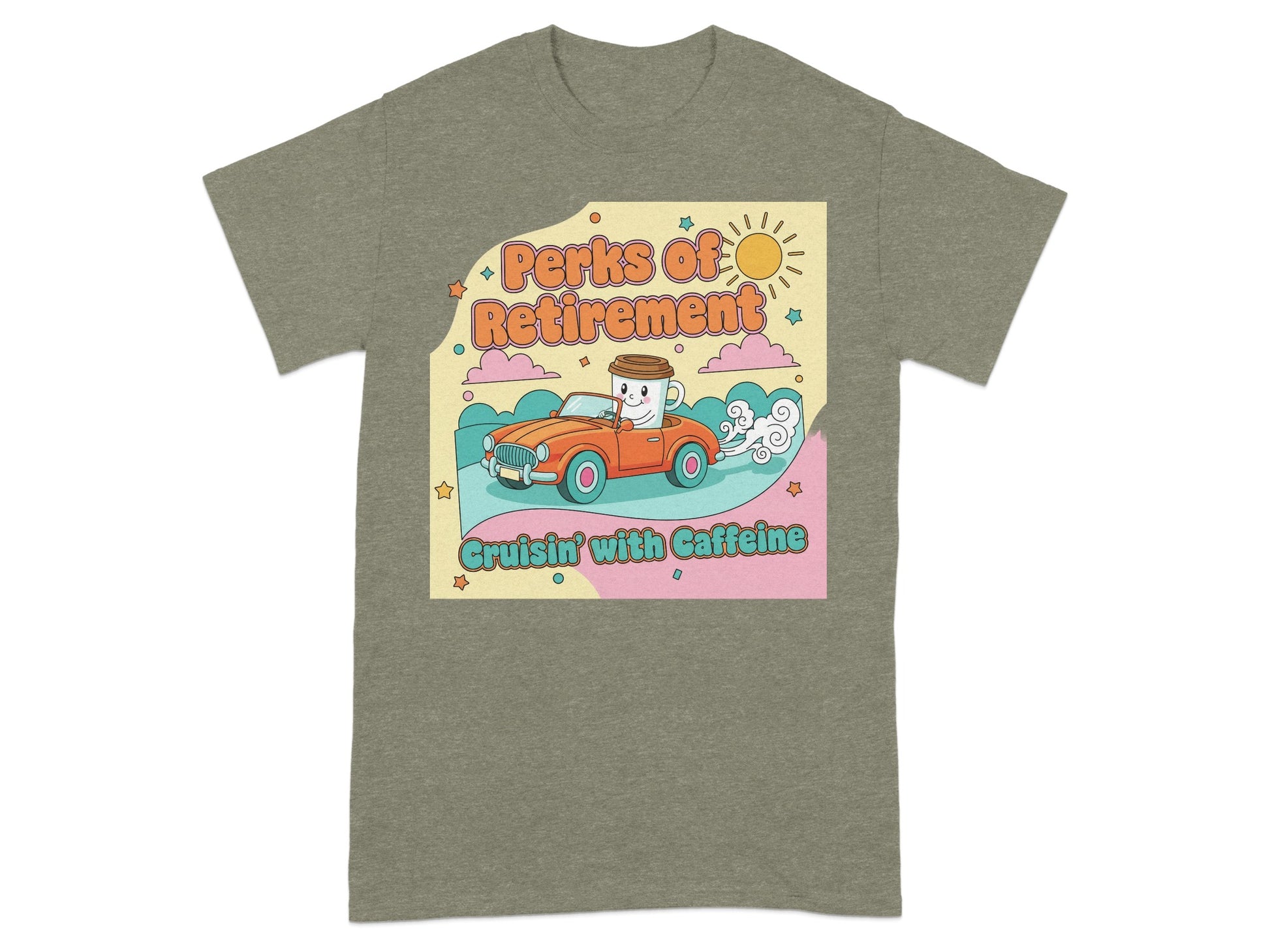 Perks of Retirement Cruisin with Caffeine T-shirt