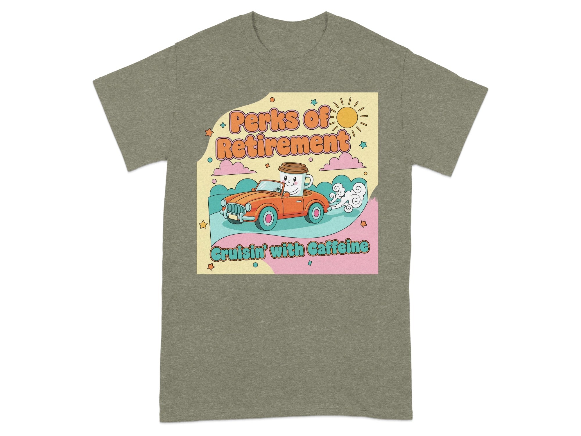 Perks of Retirement Cruisin with Caffeine T-shirt