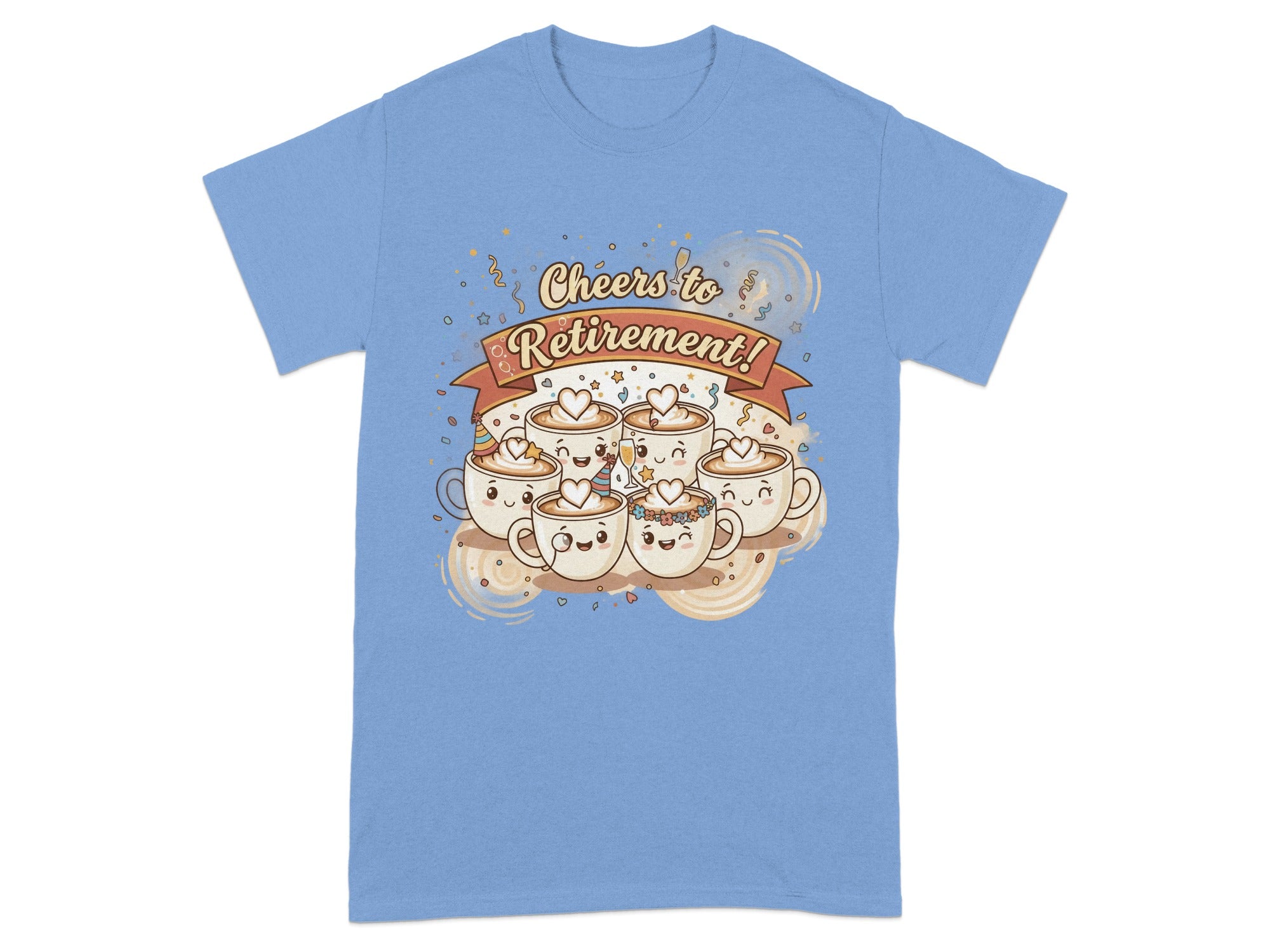 Cheers to Retirement with Coffee Cup Design Shirt