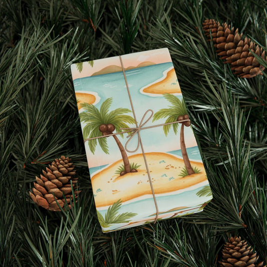 Tropical Beach Scene Decorative Gift Wrap product