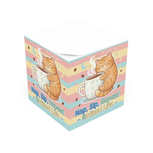 Nap Sip Repeat Retired Life with Cute Cat Design