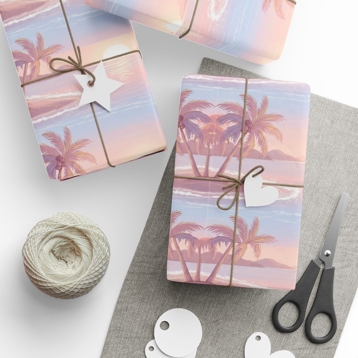 Tropical Sunset Beach Palm Trees Gift Wrap product type