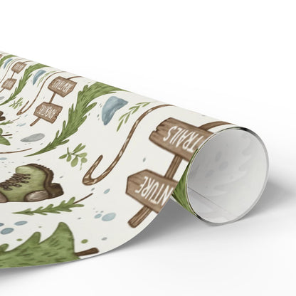 Adventure Trails Themed Wrapping Paper Roll