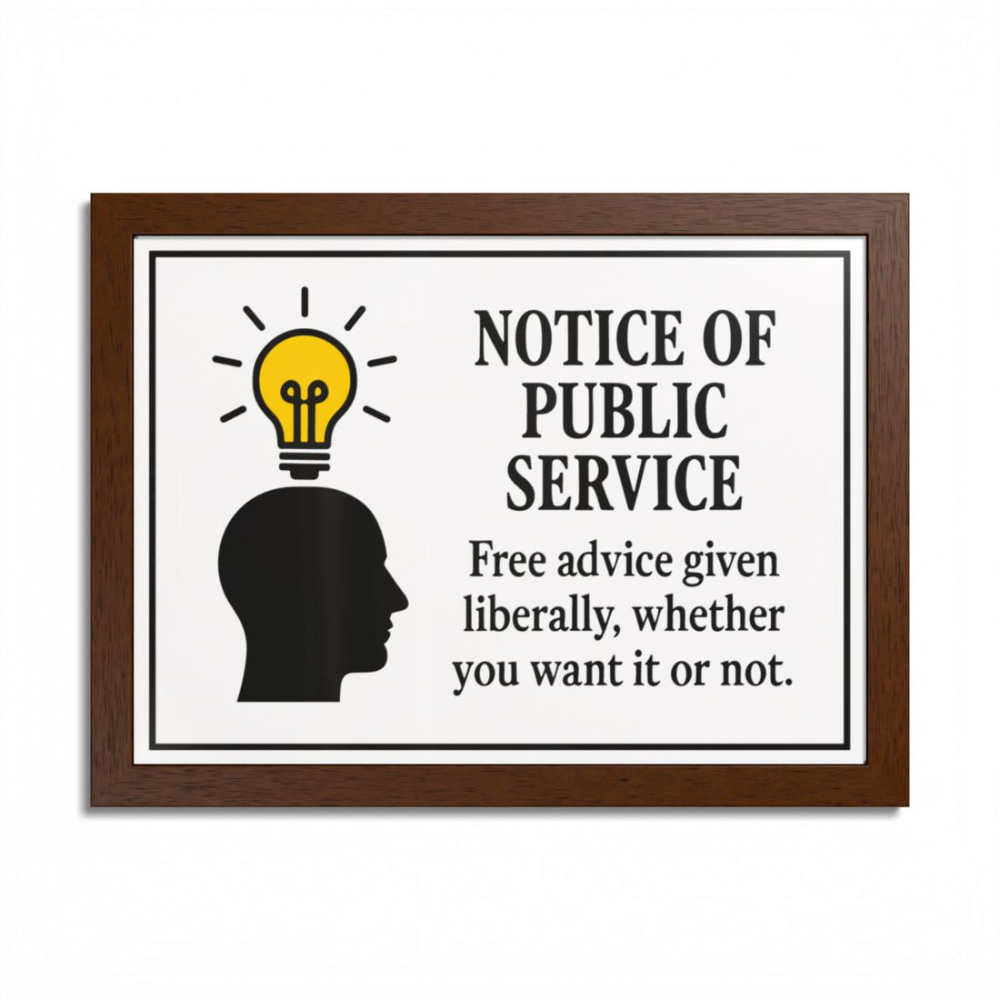 Notice Of Public Service Advice Given Framed Art Posters - Retiree Gifts Retirement Party