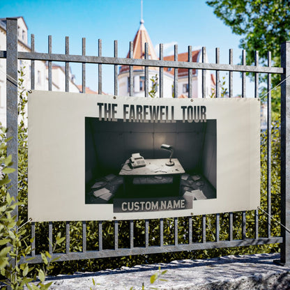 The Farewell Tour featuring Desk and Typewriter Vinyl Banner or Yard Sign - Retiree Gifts Retirement Party