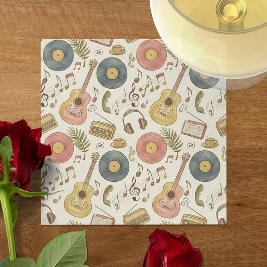 Vintage Music Themed Cocktail Napkins Product