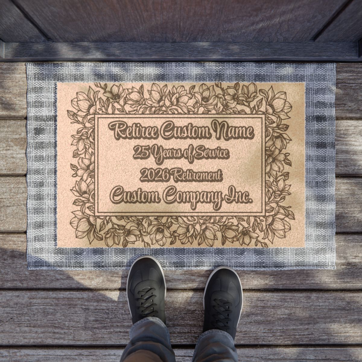 Personalized Retirement Custom Name Doormat Gift