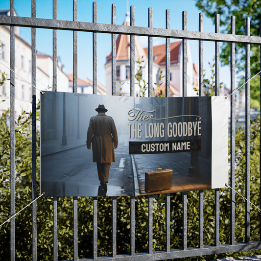 The Long Goodbye Dramatic Scene Graphic Design Vinyl Banner or Yard Sign - Retiree Gifts Retirement Party