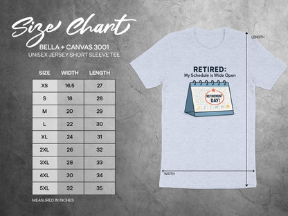 Retired My Schedule is Wide Open | Retirement Day | Celebrate retirement with personalized Soft Color Bella T-Shirts - Retiree Gifts Retirement Party