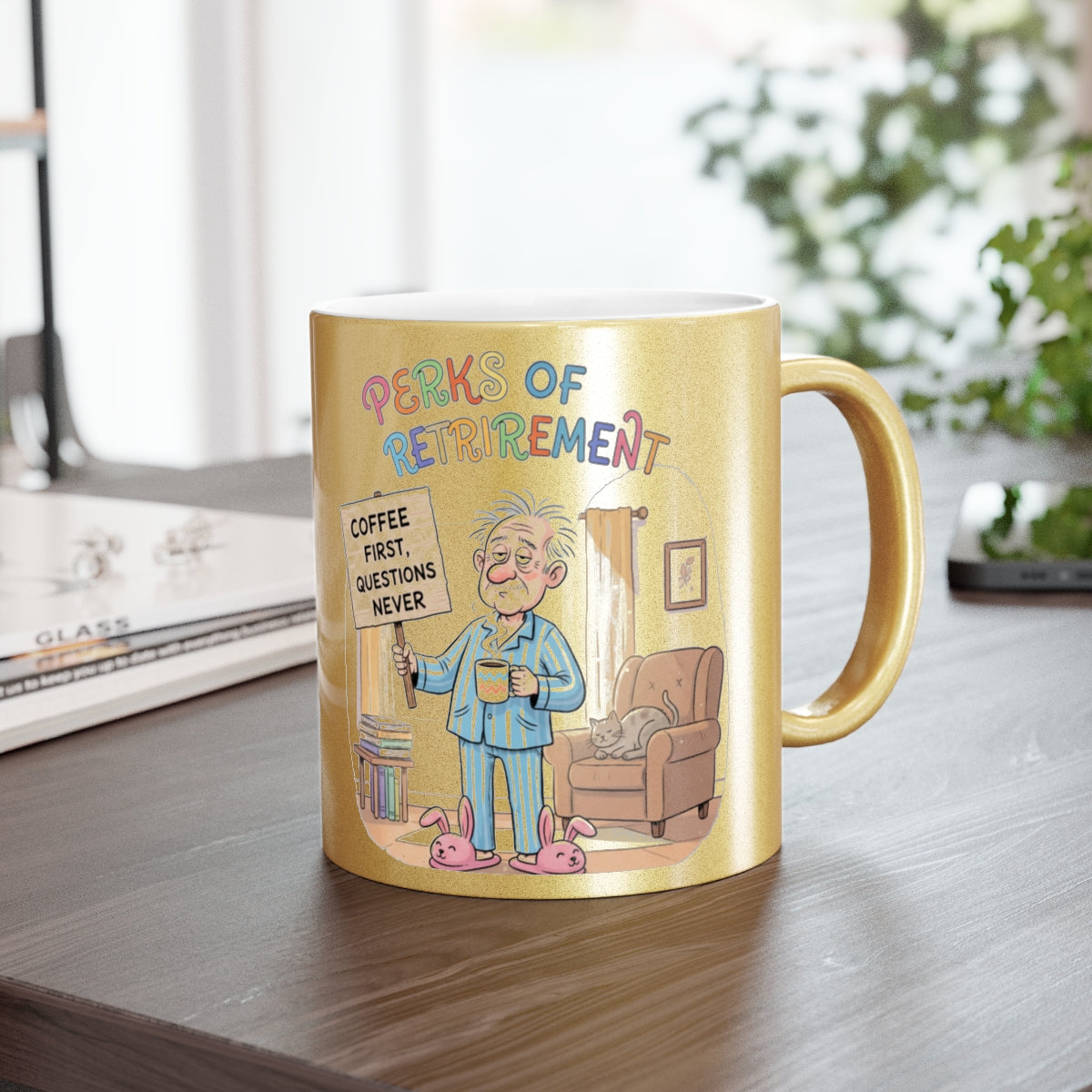 Perks of Retirement Coffee First Funny Mug Product